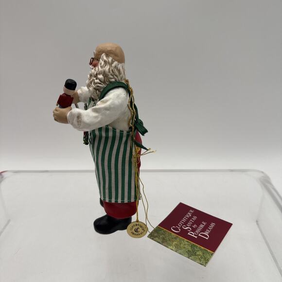 1993 Clothtique By Possible Dreams Working Santa Claus Figures Ornament Toy Xmas - Picture 3 of 16